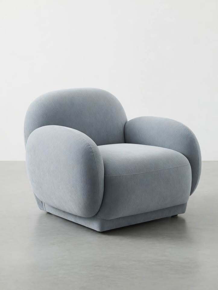 Moe's Home Collection Hazel Light Blue Lounge Chair