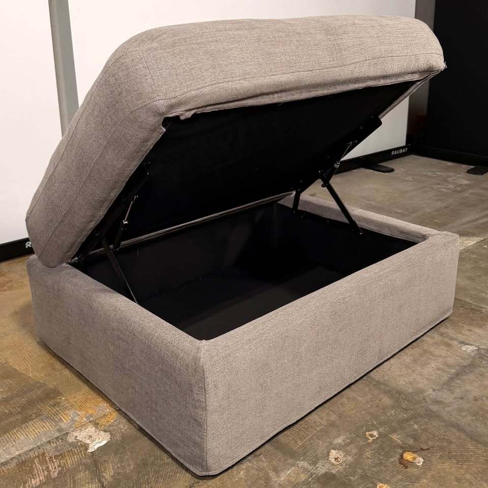Castlery Agnes Slipcover Storage Ottoman (Dark Gray Ash)