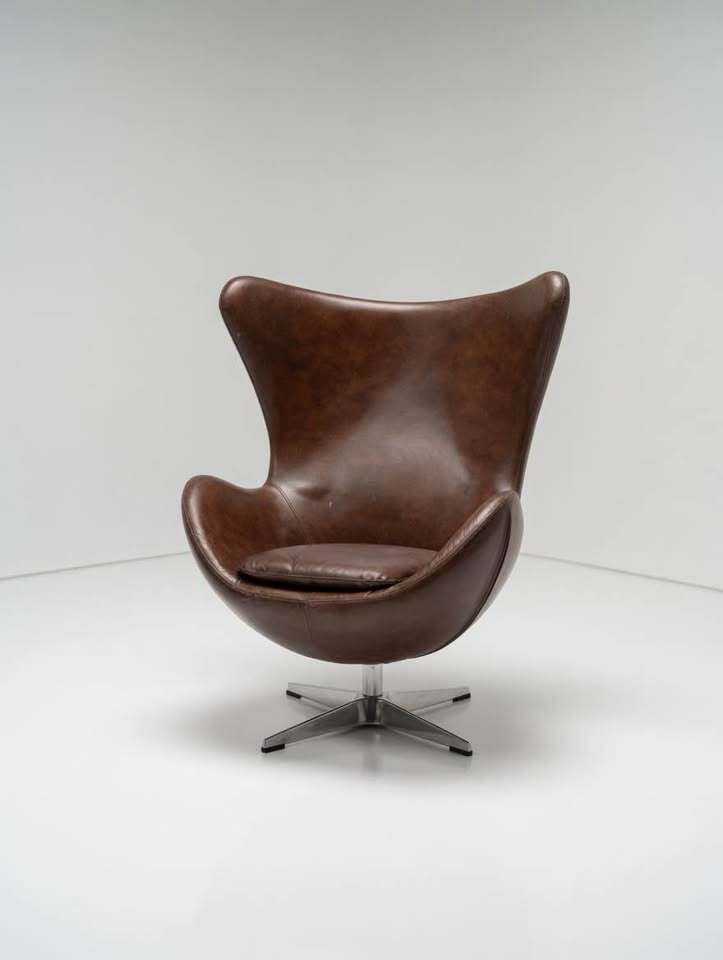 Moe's St. Anne Swivel Club Chair (Brown Leather)