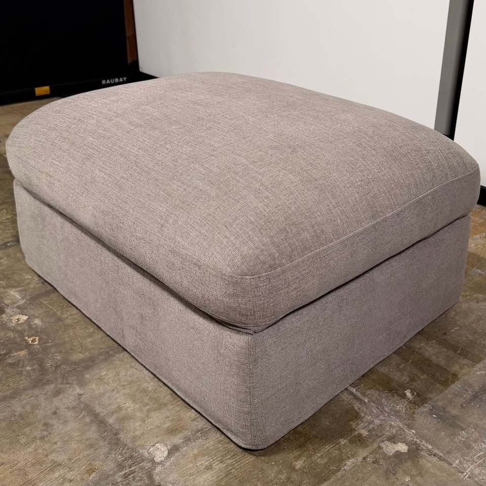 Castlery Agnes Slipcover Storage Ottoman (Dark Gray Ash)