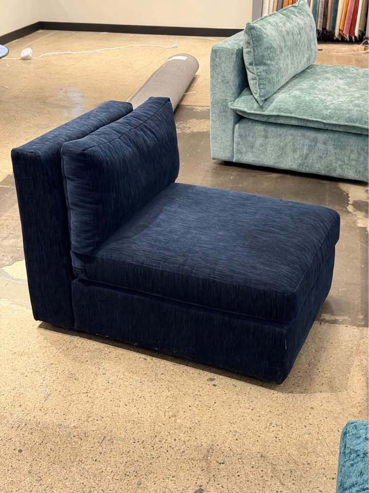 Joybird Daya Armless Chair (Bentley Indigo)