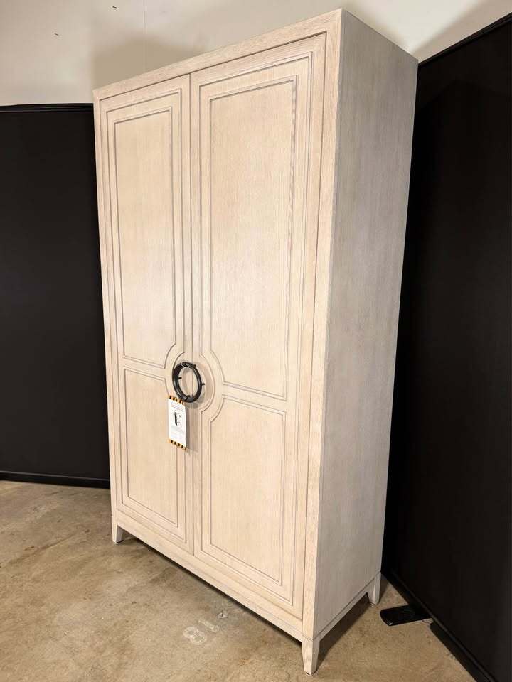 Kathy Kuo Home Chelle French Country Brown Oak Wardrobe